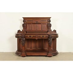R. J. Horner Renaissance Revival Ornate Carved Oak Sideboard, Circa 1880s