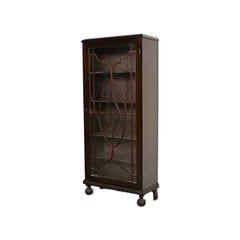 R. J. Horner Style American Empire Carved Mahogany Bookcase Cabinet, Circa 1890s