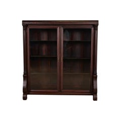 R. J. Horner Style American Empire Carved Mahogany Double Bookcase, Circa 1890s