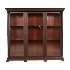 R. J. Horner Style American Empire Carved Mahogany Triple Bookcase, Circa 1890s