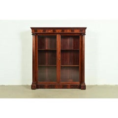 R. J. Horner Style American Empire Flame Mahogany Double Bookcase, Circa 1880s