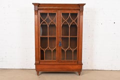 R. J. Horner Style Antique American Empire Carved Mahogany Bookcase Cabinet