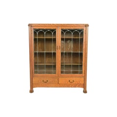 R. J. Horner Style Antique American Empire Oak Double Bookcase, Circa 1890s
