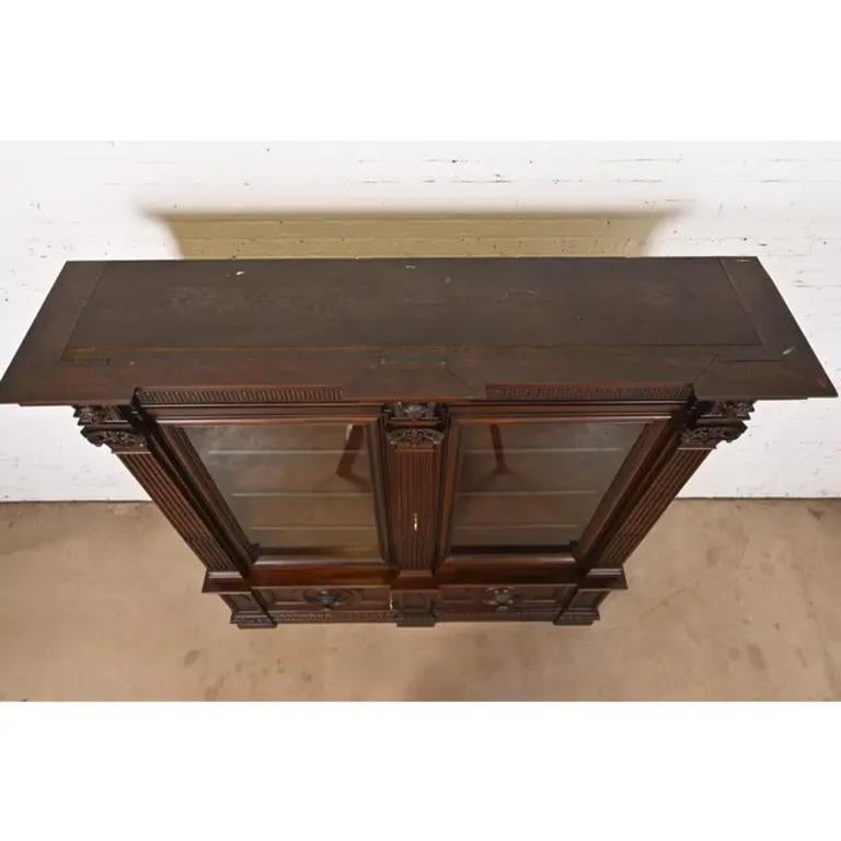 R. J. Horner Librería de caoba tallada estilo Renacimiento Antique French en venta 3