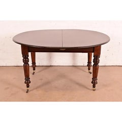 R. J. Horner Style Antique Victorian Carved Mahogany Dining Table, Refinished