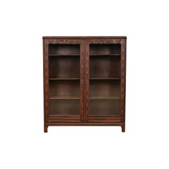 R. J. Horner Style Antique Victorian Carved Oak Bookcase Cabinet, Circa 1880s