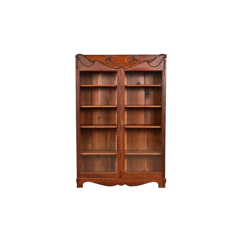 R. J. Horner Librería antigua victoriana de roble tallado, circa década de 1890 en venta