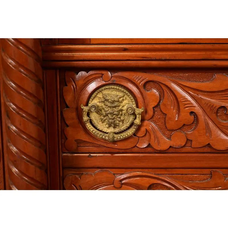 Ottone R. J. Horner - Libreria tripla in legno di ciliegio in stile vittoriano, Circa 1880 in vendita