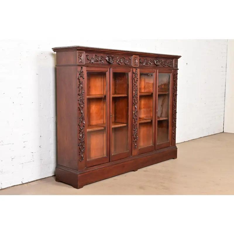 R. J. Horner - Mobile libreria doppio in stile vittoriano antico, circa 1890 In condizioni buone in vendita a South Bend, IN