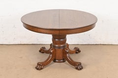 R. J. Horner Style Antique Victorian Oak Pedestal Extension Dining Table