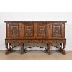 R. J. Horner Style Renaissance Revival Monumental Ornate Carved Oak Sideboard
