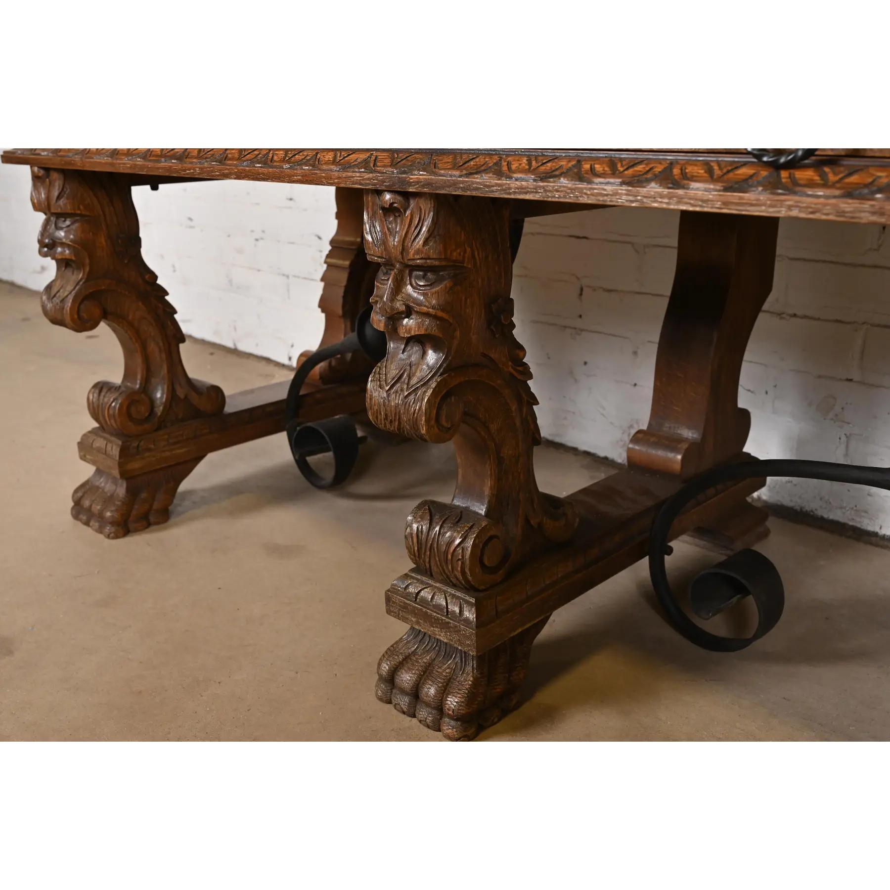 R. J. Horner Style Renaissance Revival Monumental Ornate Carved Oak Sideboard For Sale 1