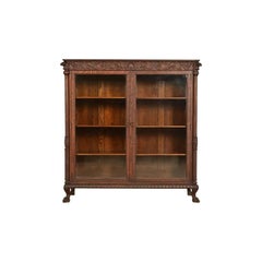 R. J. Horner Style Victorian Oak Double Bookcase, Circa 1890s