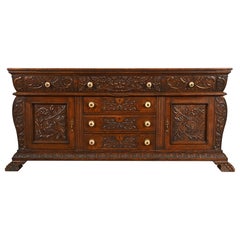 R. J. Horner Style Victorian Renaissance Revival Oak Sideboard, Circa 1890s