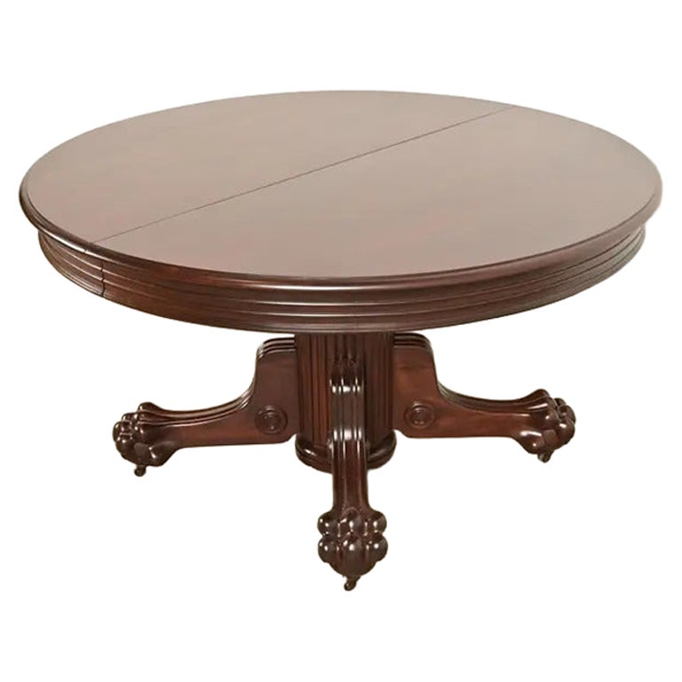 R. J. Horner Victorian Carved Mahogany Extension Dining Table, Newly Refinished For Sale