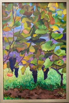 Grapevines, original 36x24 contemporary landscape oil painting