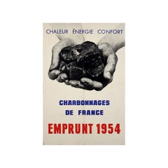 Original 1954 R.L. Dupuy Poster "Charbonnages de France Emprunt"