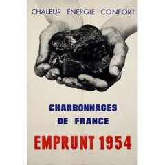Original 1954 R.L. Dupuy Poster "Charbonnages de France Emprunt"