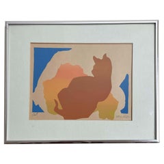 Colorful Cat, Hand Crafted Silk Screen Print, by R L Mulder
