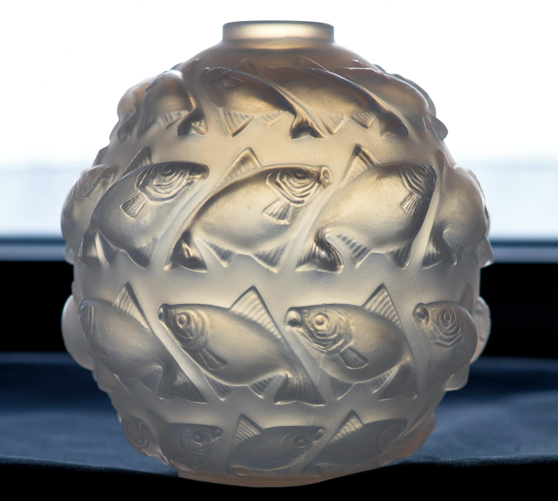 R. Lalique Camaret vase, No. 1010, 1928-1937, designed 1928, engraved R. Lalique France No. 1010, measures: Height 5.50 inches. Signed properly. No issues, ex private collection