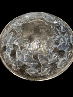 R. Lalique Cyprins Art Déco Glasschale, opalisierend, 1921