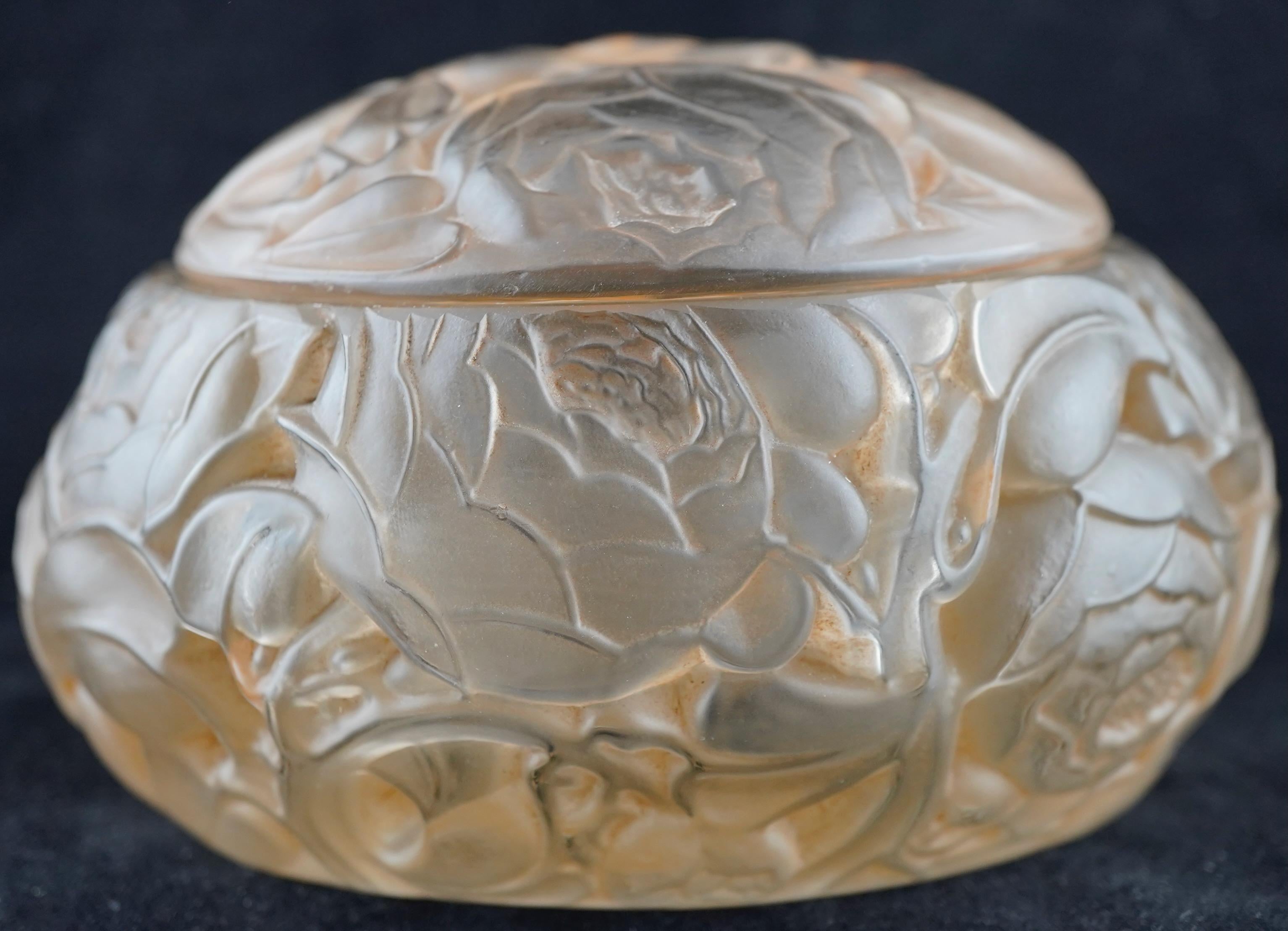 Art Deco R Lalique Dinard Box Sepia Patina