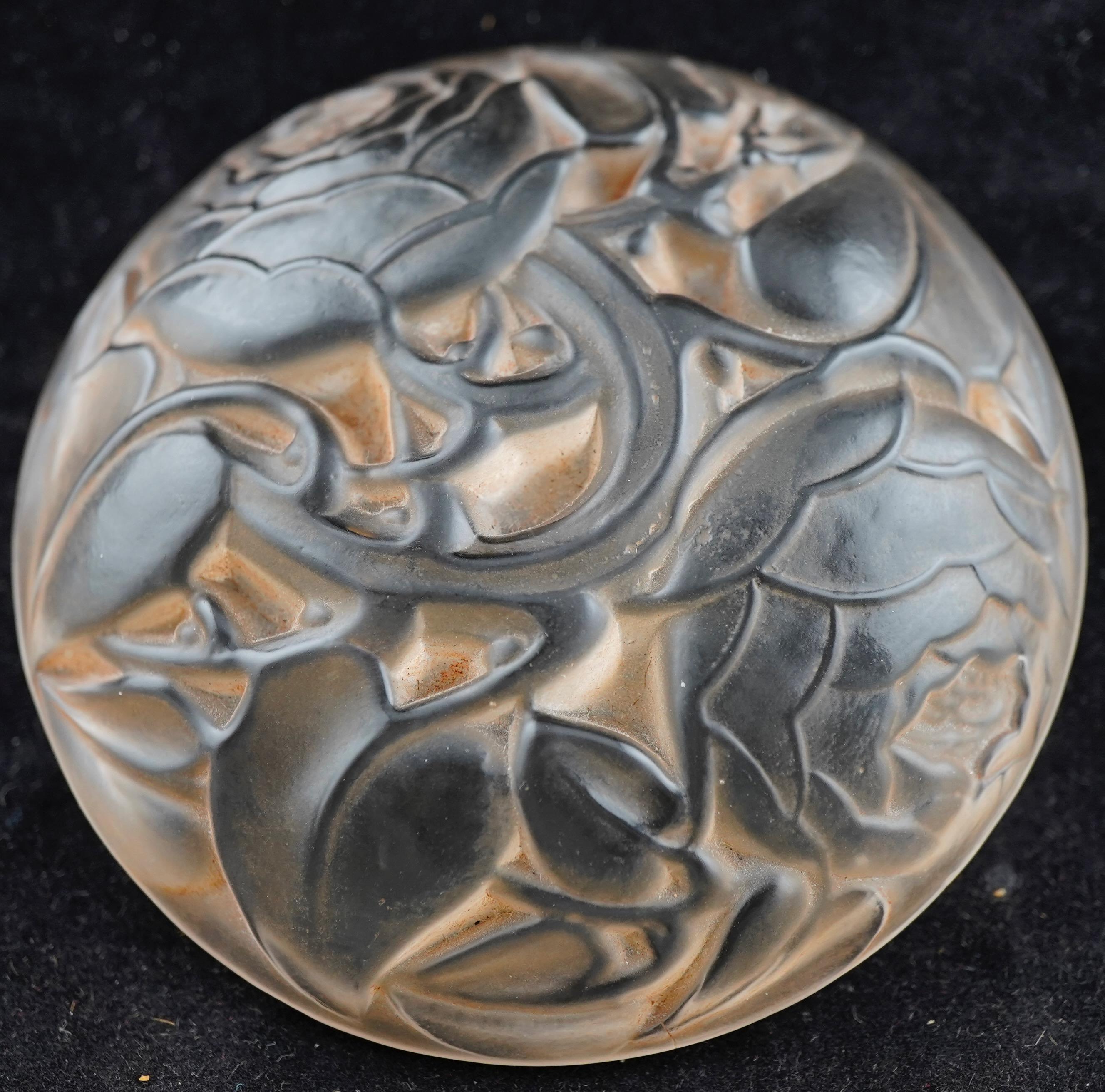 French R Lalique Dinard Box Sepia Patina