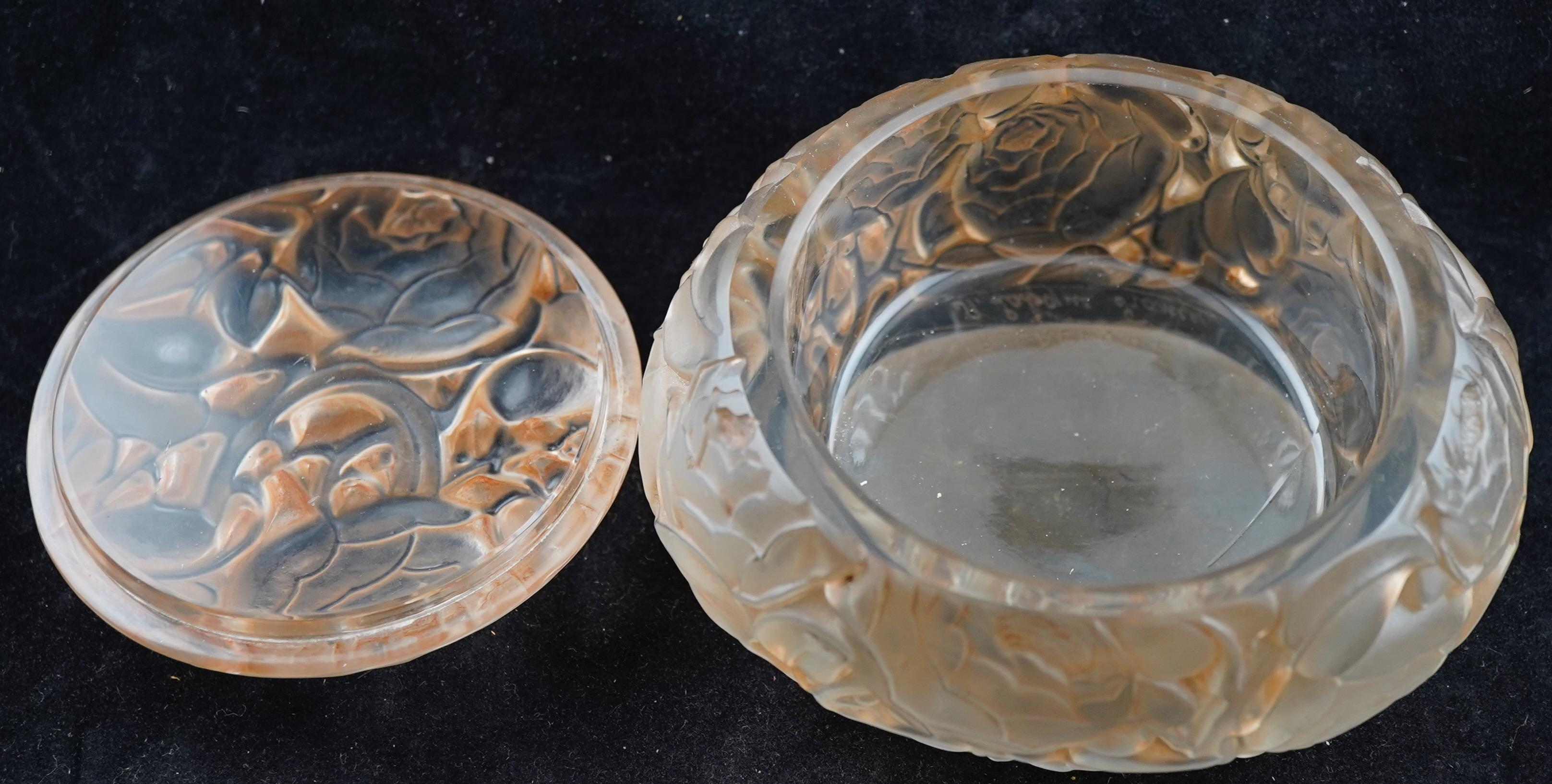 Cast R Lalique Dinard Box Sepia Patina