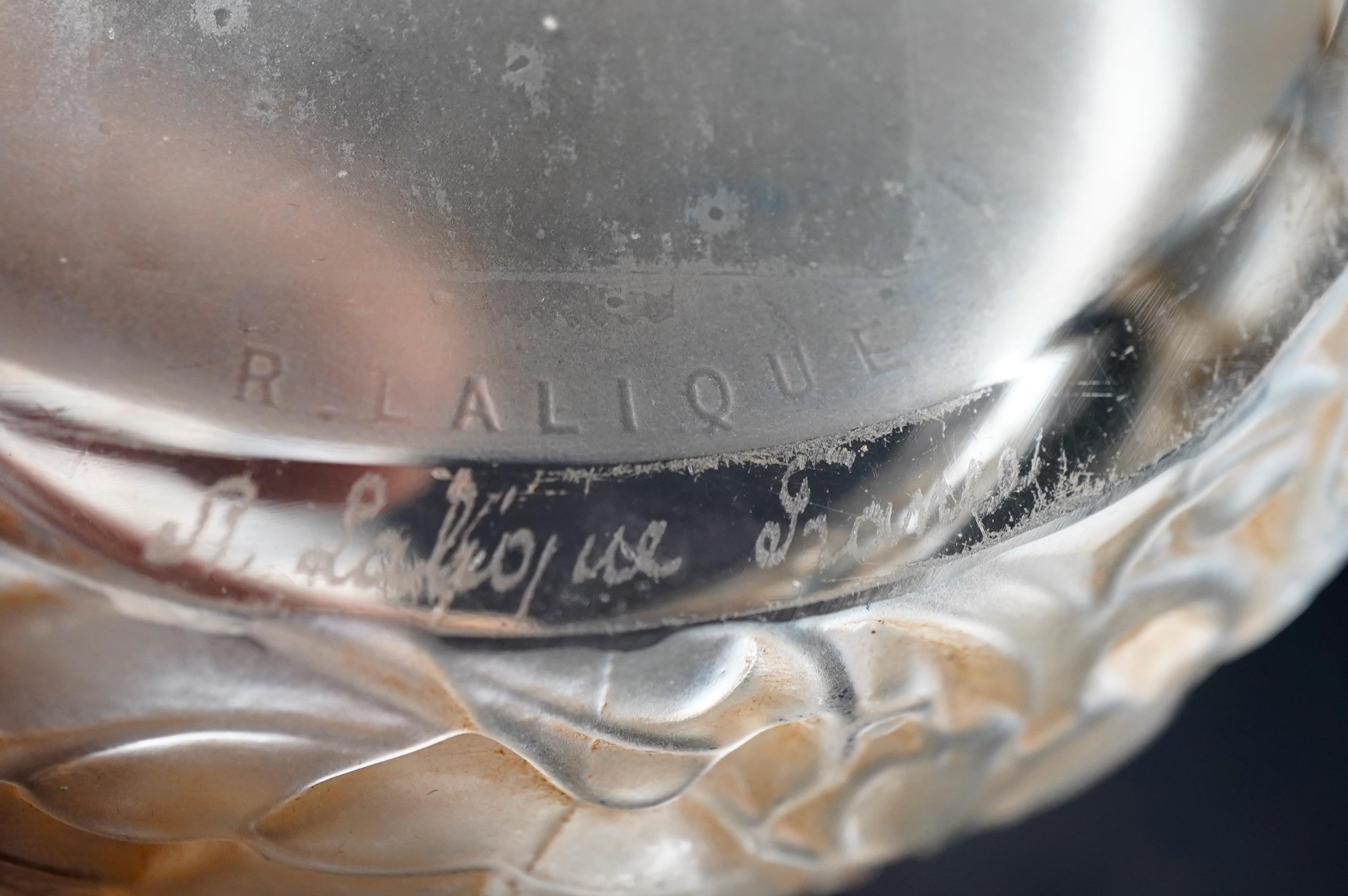 R Lalique Dinard Box Sepia Patina In Excellent Condition In Sarasota, FL