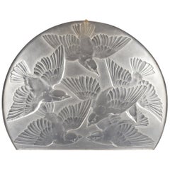 R. Lalique Luminaire Hirondelles Hand Etched Signature