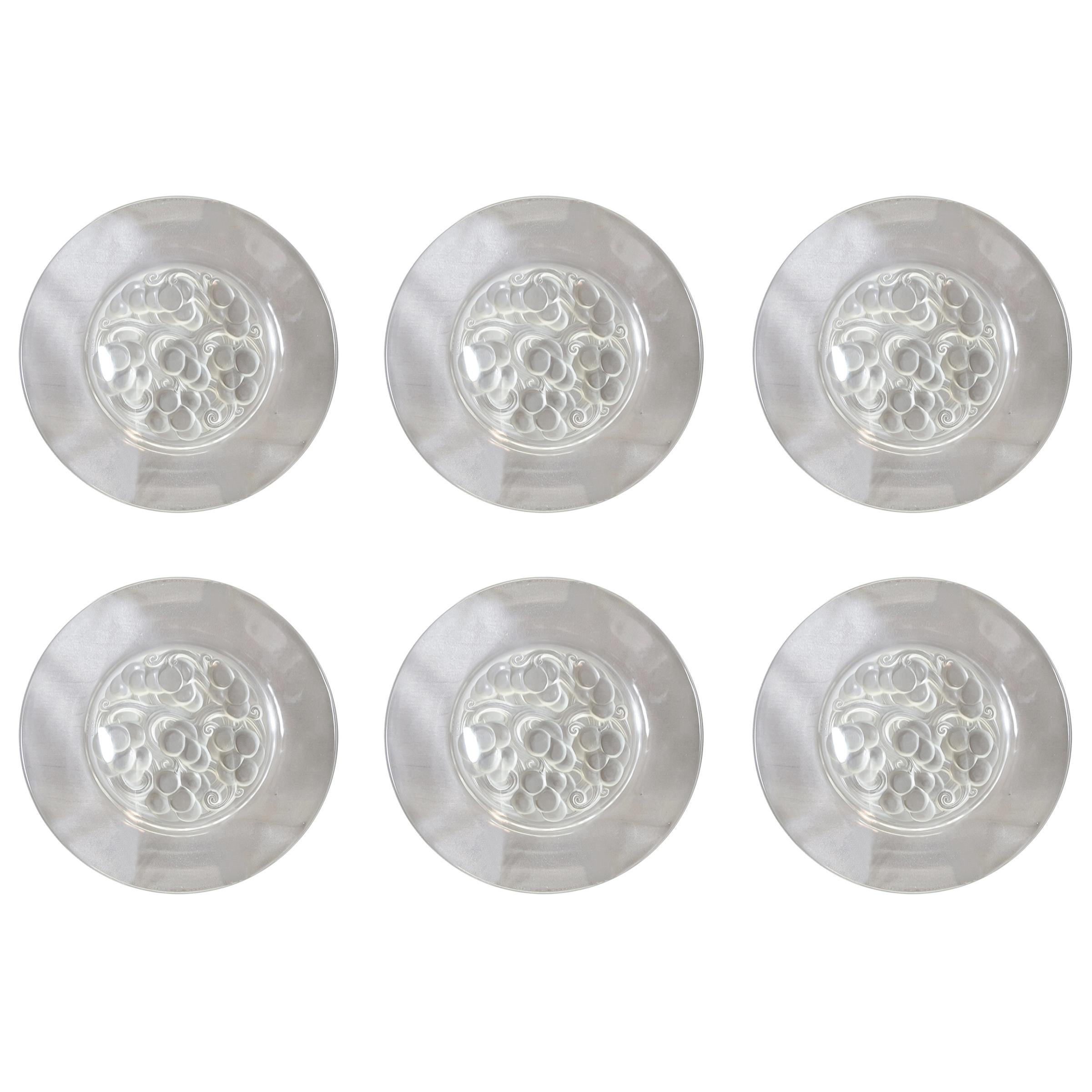 R. Lalique Marienthal Set of Six Dessert Plates