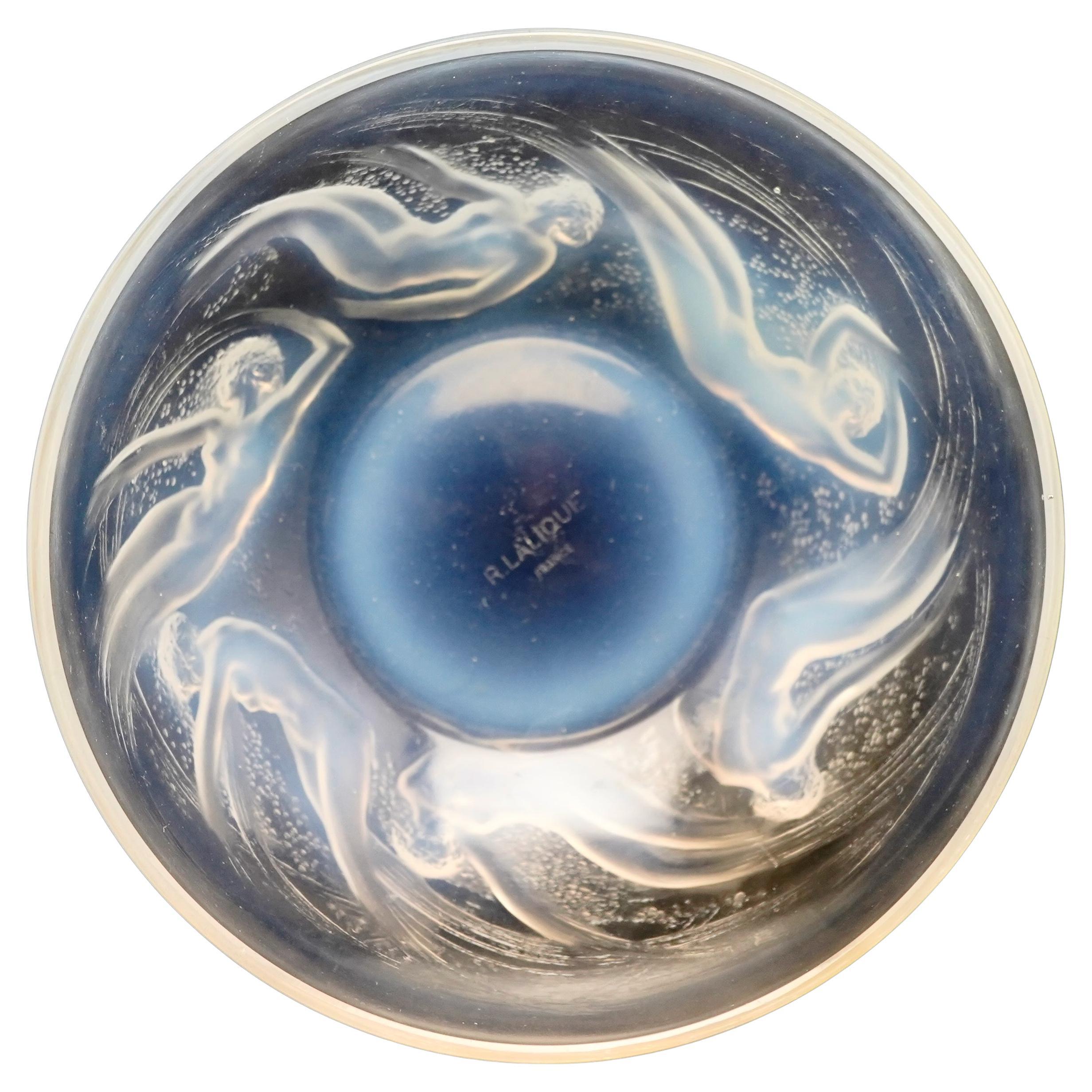 R Lalique Ondines Ciotola in vetro opalescente Art Deco. in vendita