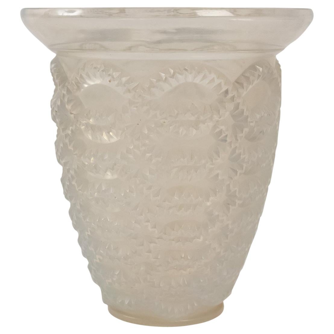 R. Lalique Opalescent "Guirlandes" Vase, 1935 For Sale