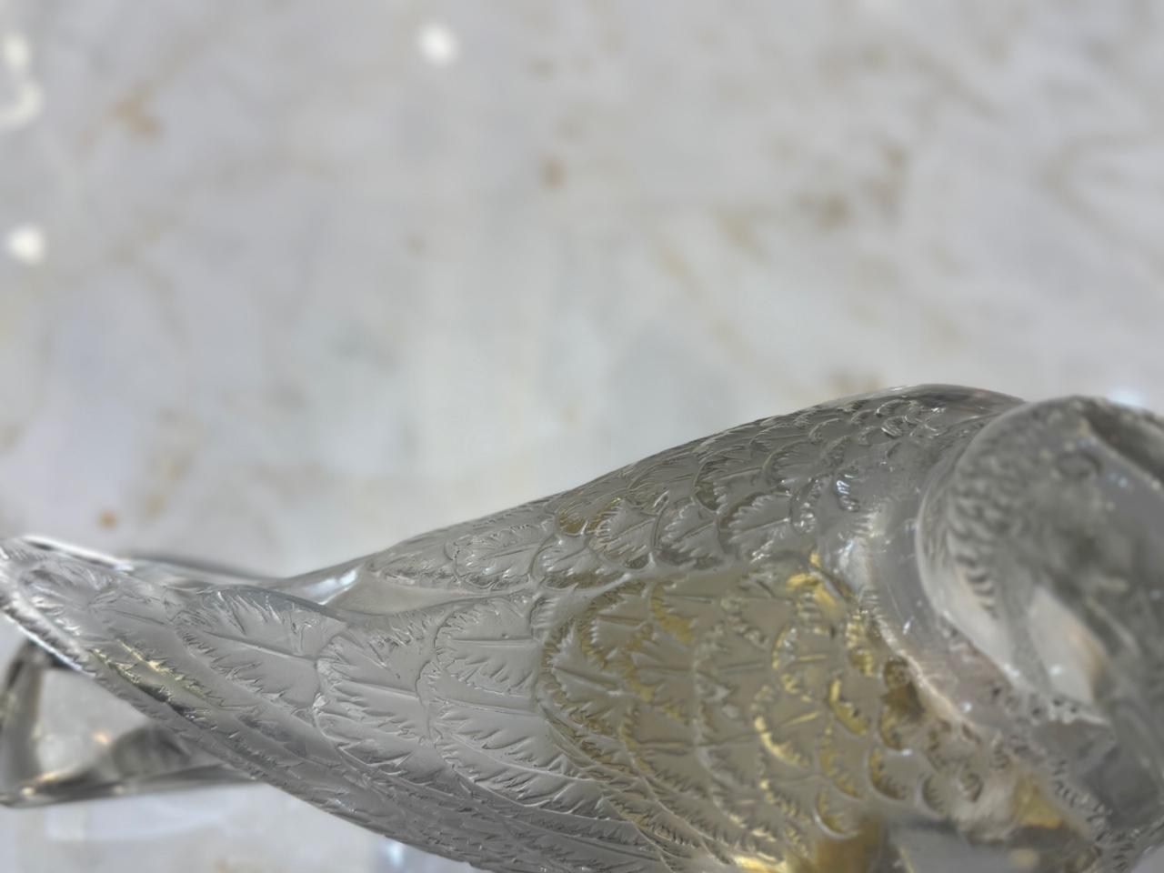 French R Lalique, Pair of Pigeon Vervier and Pigeon   “GAND”