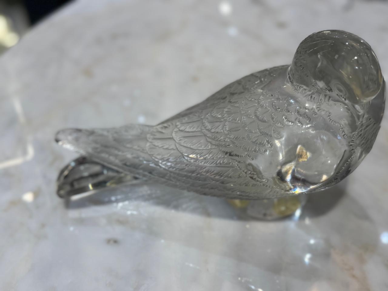 20th Century R Lalique, Pair of Pigeon Vervier and Pigeon   “GAND”