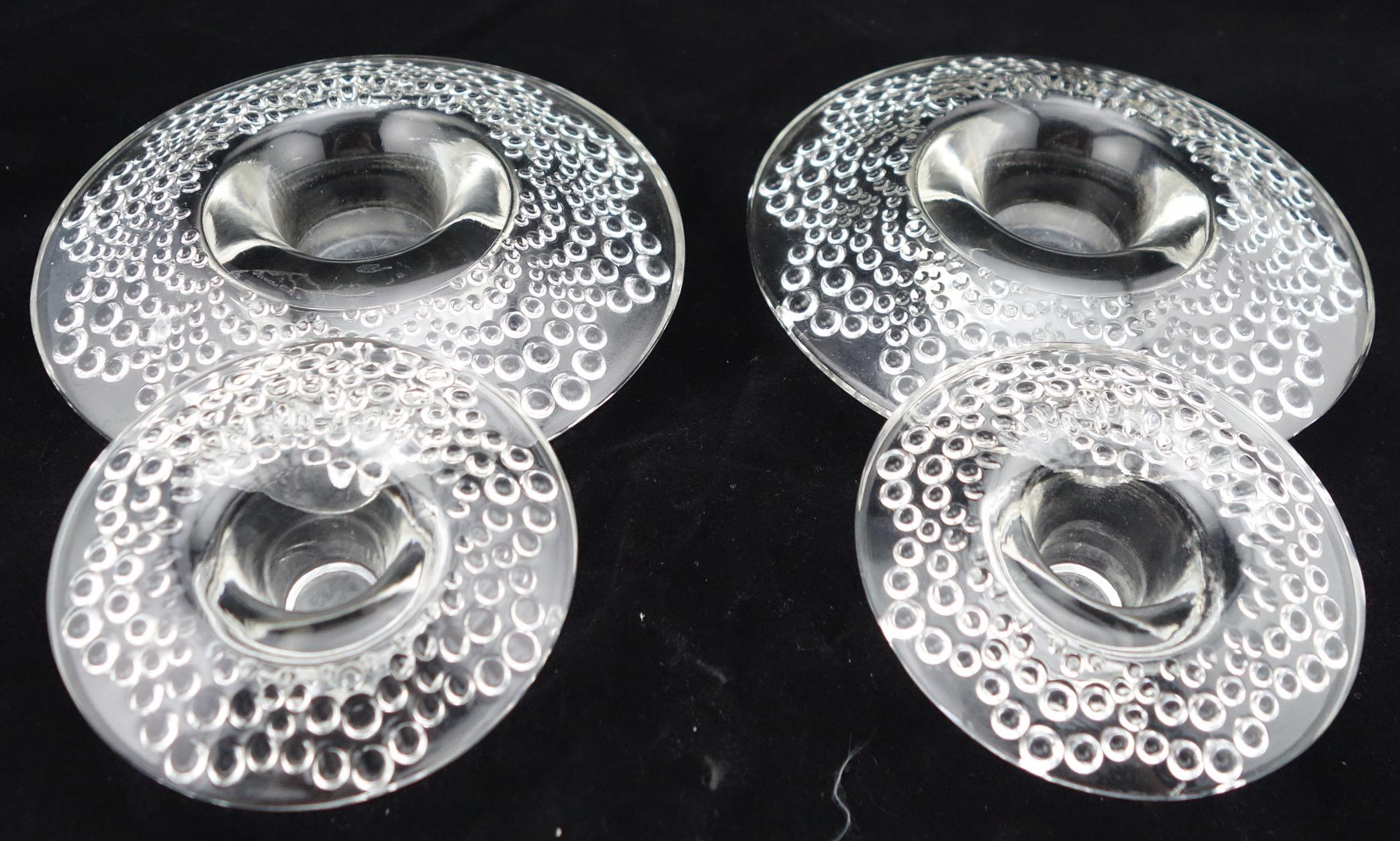 French R Lalique Pair of St Gall Candleholders, 1934 For Sale