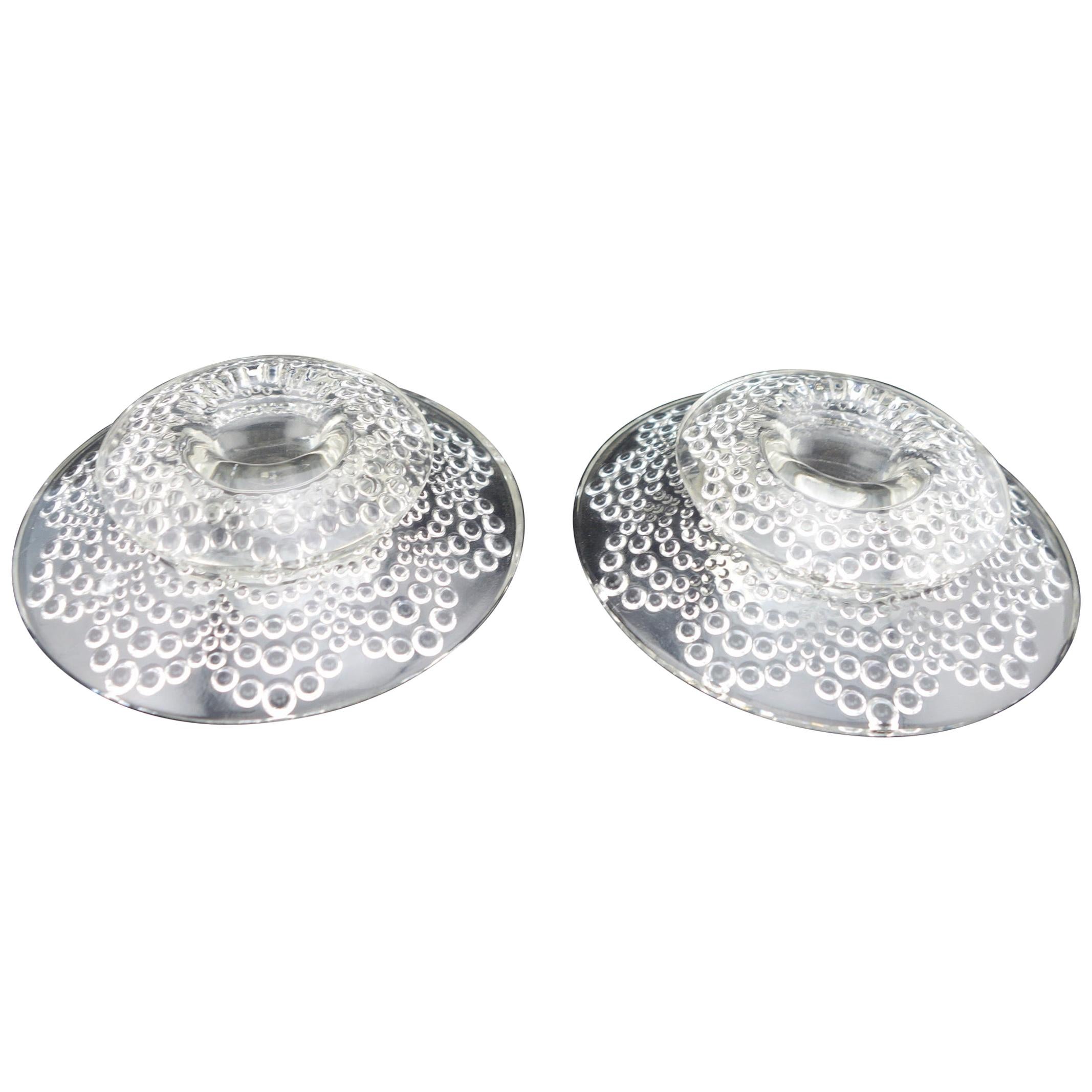 R Lalique Pair of St Gall Candleholders, 1934 For Sale