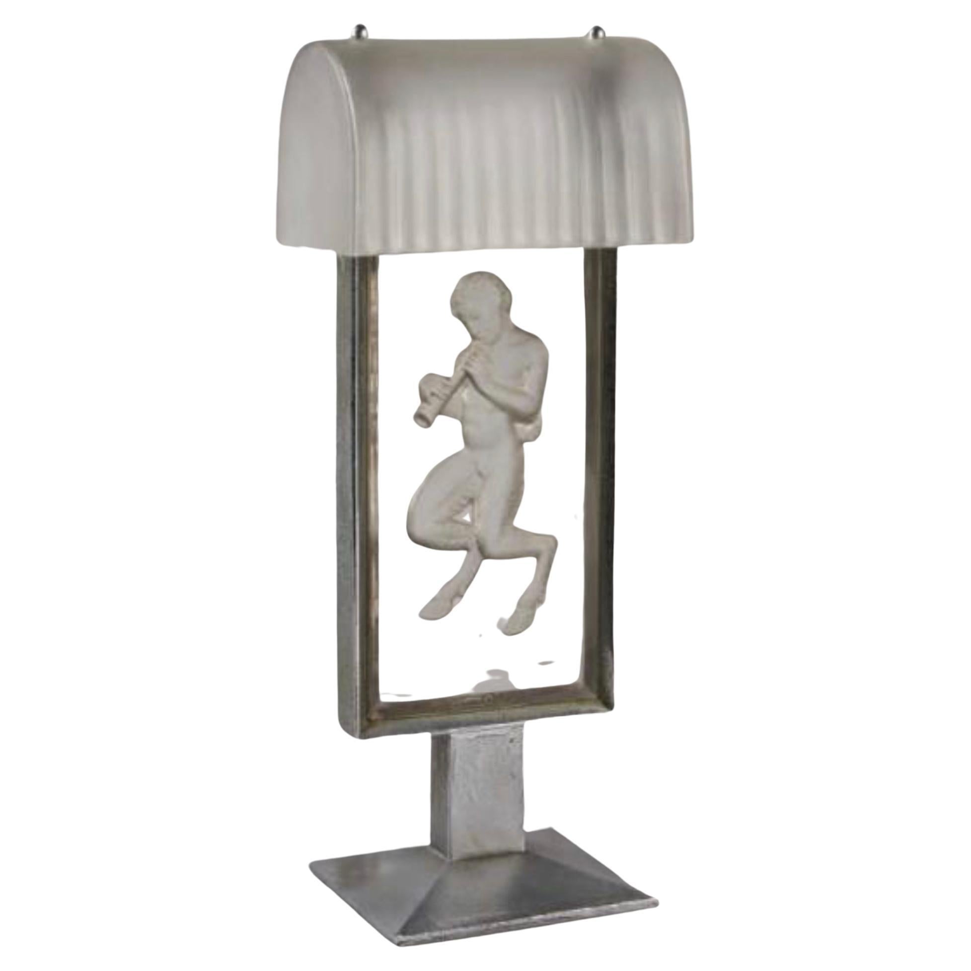 R Lalique "Pan" Lamp For Sale