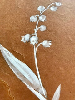 R. Lalique paper Gouache White Gouache Study Flower french 1915 Listed catalog