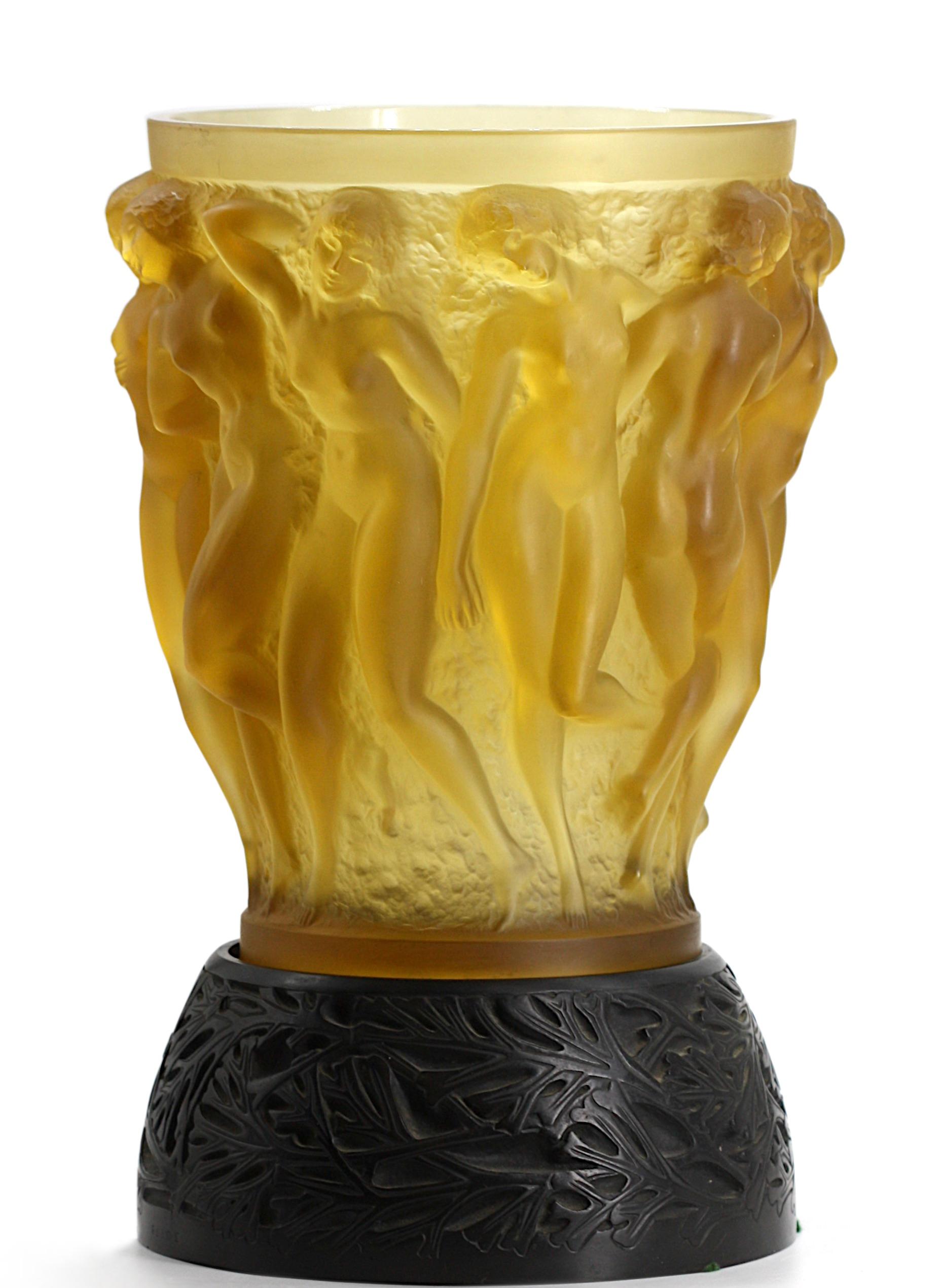 R. Lalique Raro e importante vaso Bacchantes in ambra gialla di Rene Lalique In condizioni buone in vendita a West Palm Beach, FL