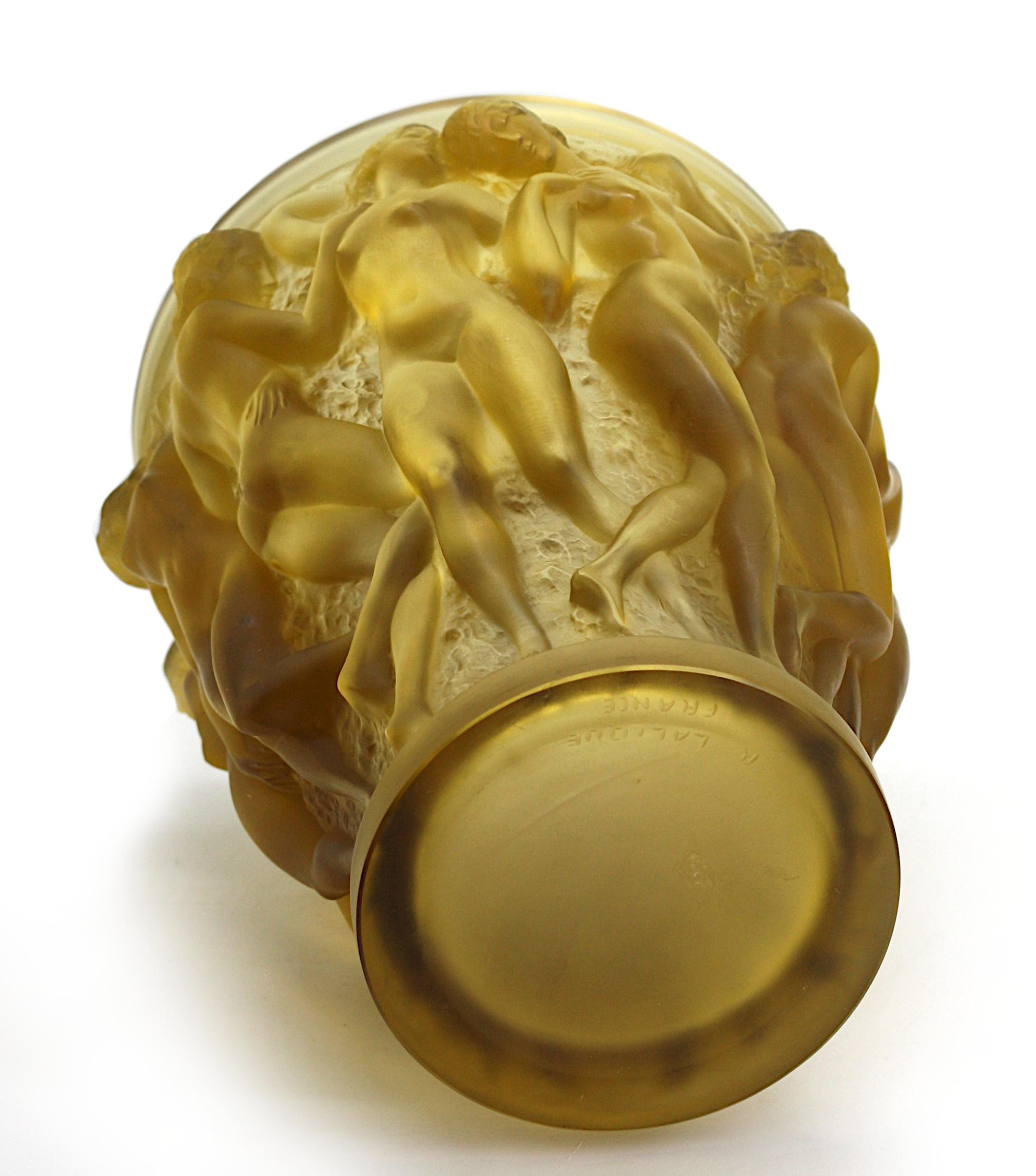 R. Lalique Raro e importante vaso Bacchantes in ambra gialla di Rene Lalique in vendita 1
