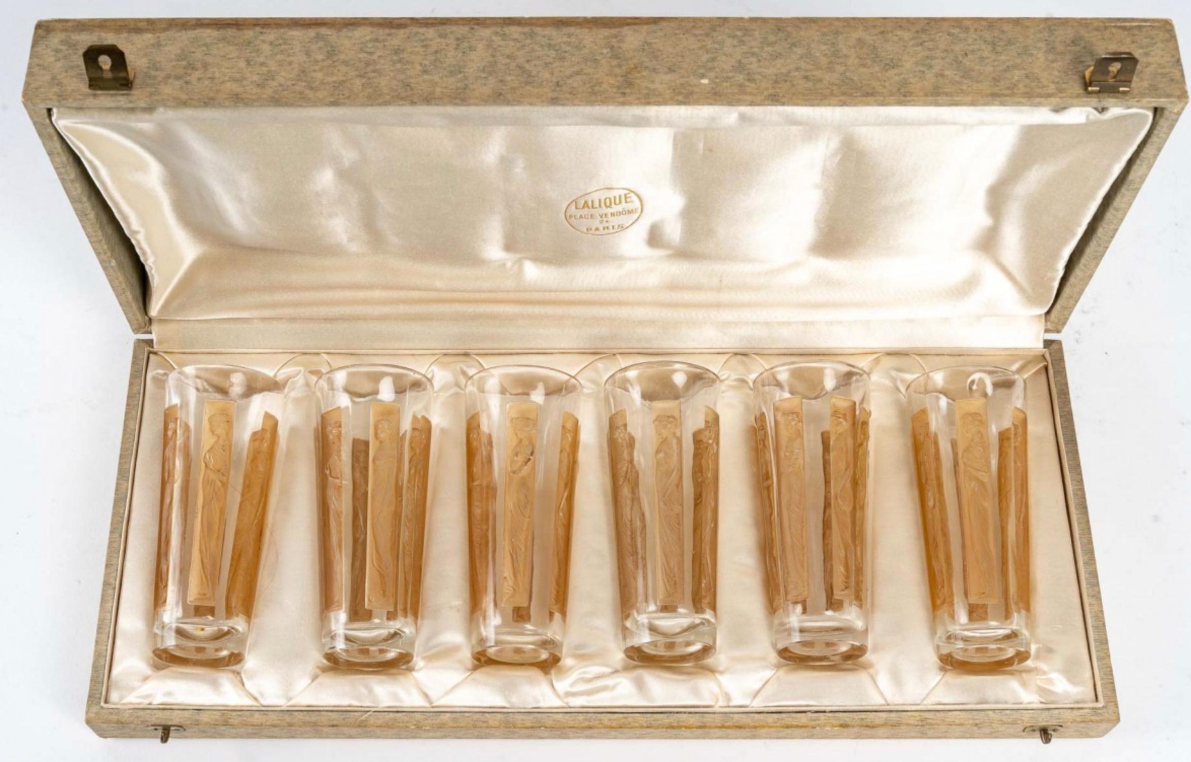 R. Lalique - Serie di 6 calici 