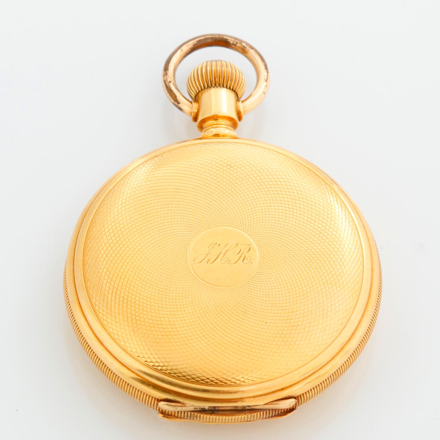 R. Lannier 18k Yellow Gold Men's Pocket Watch In Good Condition For Sale In Dallas, TX