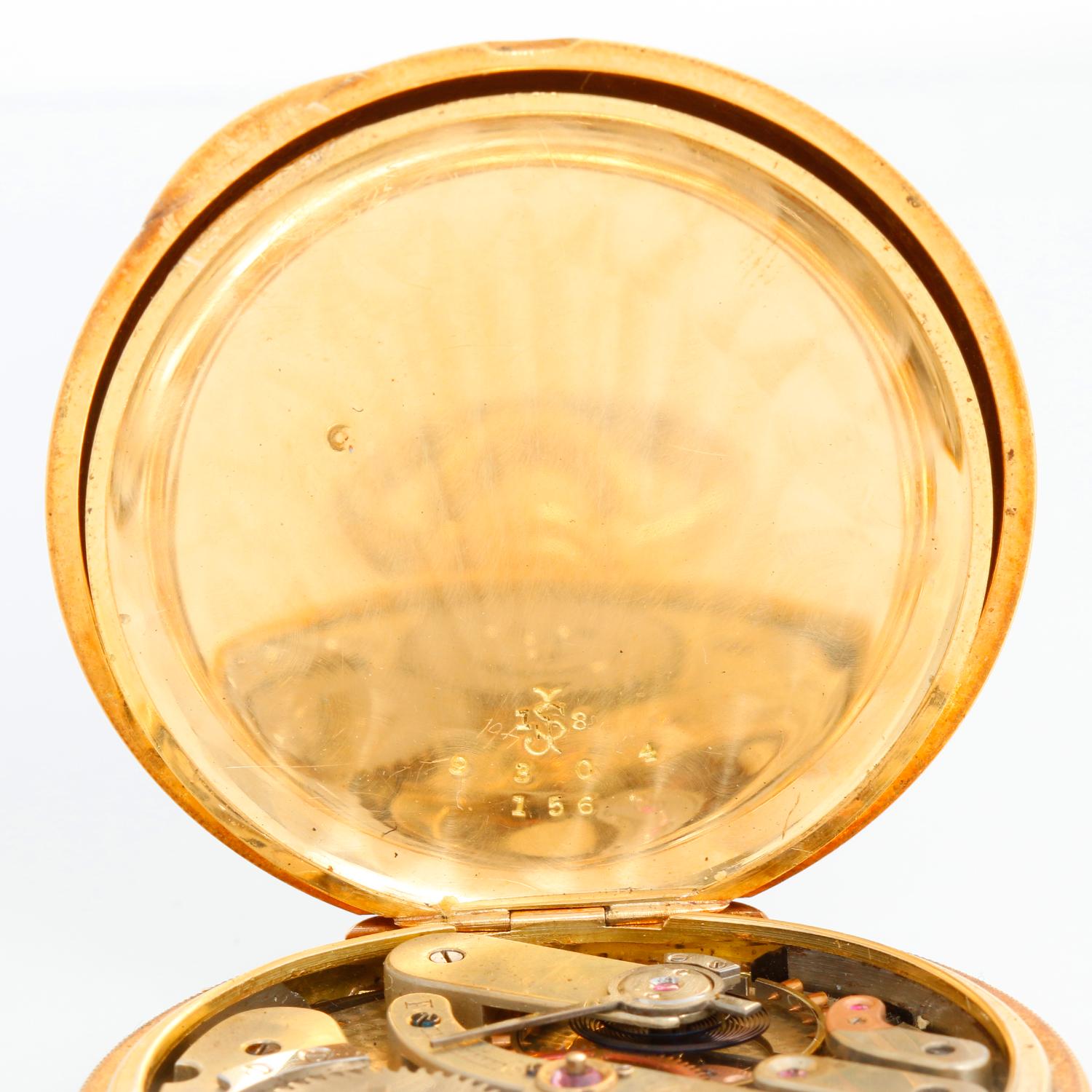 R. Lannier 18k Yellow Gold Men's Pocket Watch For Sale 3