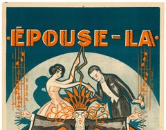 Original Epouse - La  (The Bride, The Wife) artdeco vintage theater poster linen