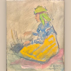 R. Loukine (1904-1988), El cestero, Gouache y acuarela, hacia 1950