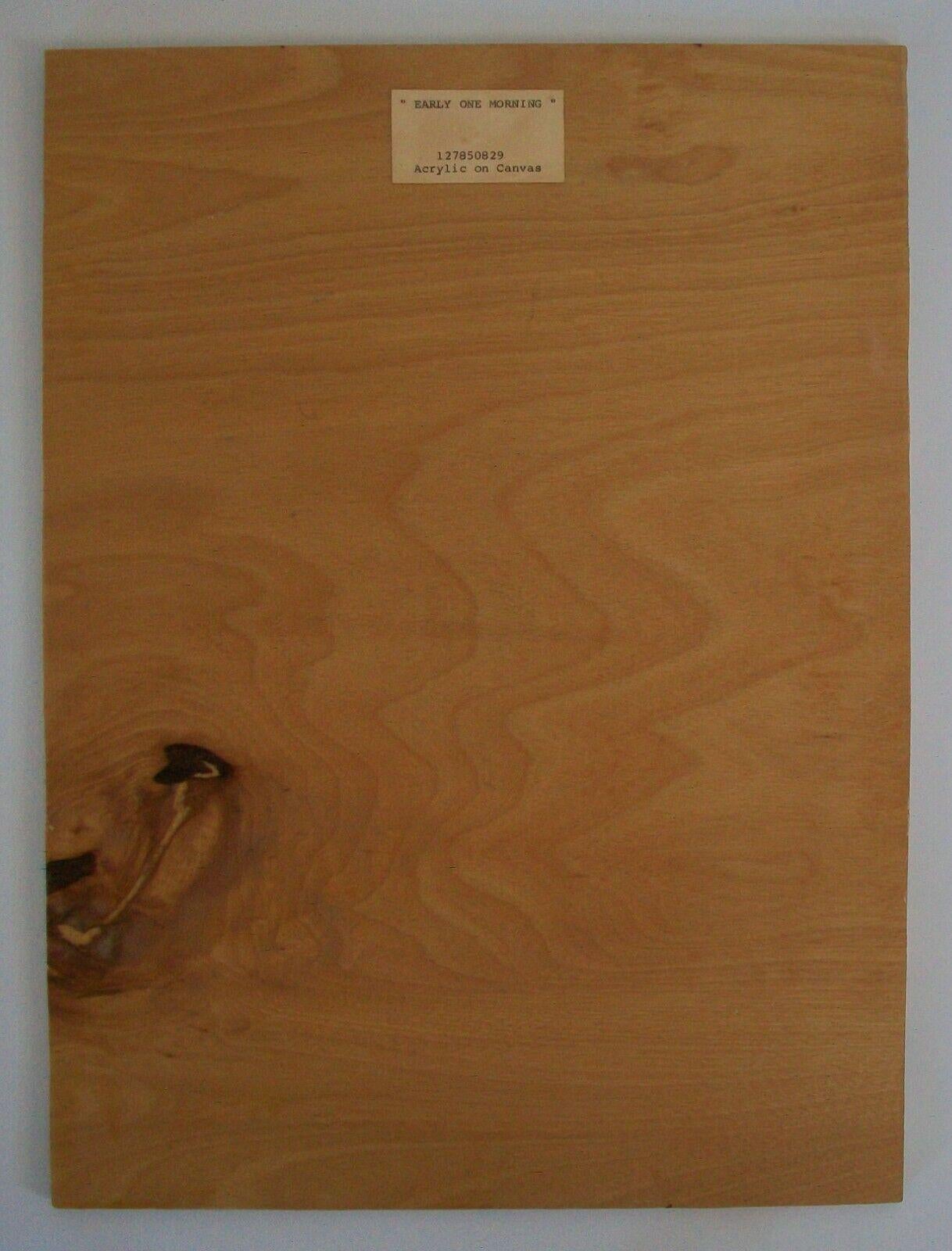 R. M. Schell, „Early One Morning“, gerahmtes Acrylgemälde, Kanada, ca. 1985 im Angebot 4
