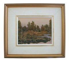 R. M. Schell, "Softly Falls the Evening", Acrylic Painting, Canada, C. 1980