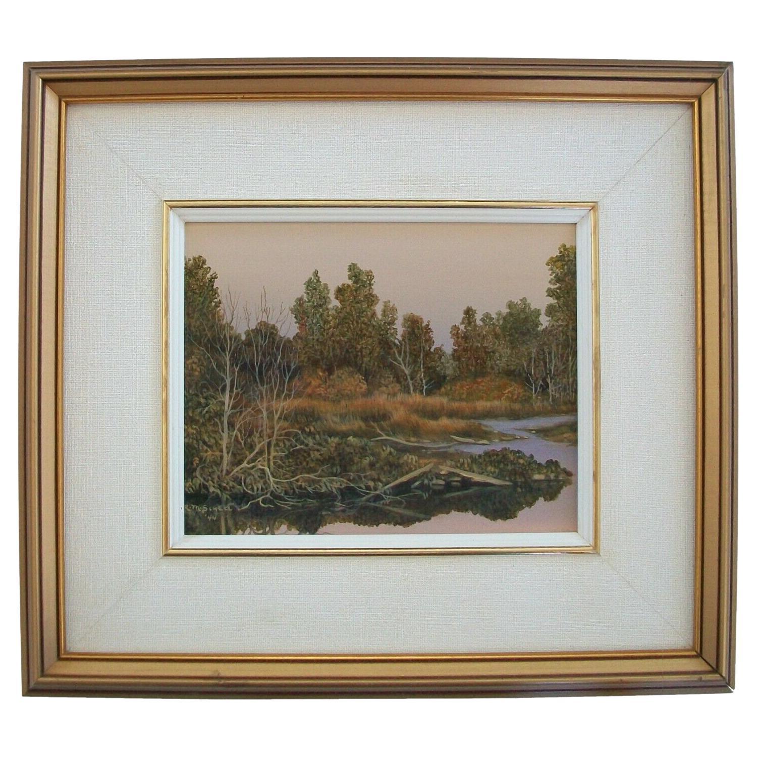 R. M. Schell, "Softly Falls the Evening", Acrylic Painting, Canada, C. 1980 For Sale