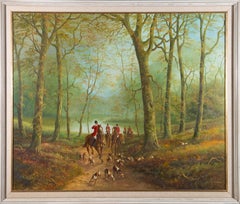 R. Marshall - Signed & Framed Contemporary Oil, Hunting Scene